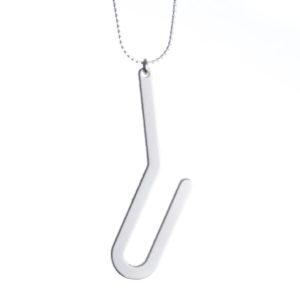 racine I necklace detail matte silver finish with chain