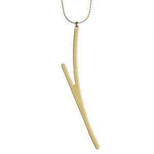 Ramification II necklace detail gold matte finish with chain