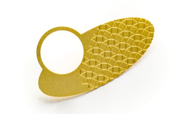 pin or brooch empreinte-IV matt gold finish
