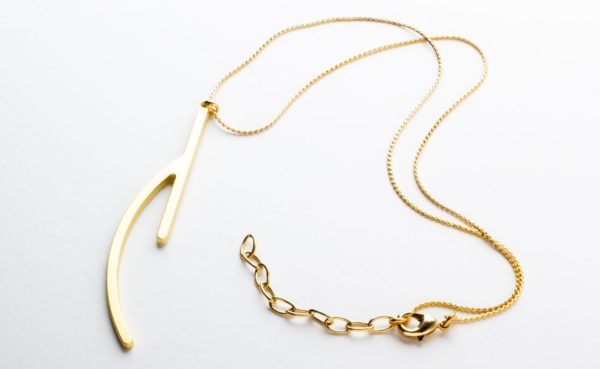 Ramification III gold matt finish pendant with chain