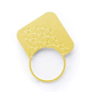 pin or brooch empreinte-III matte gold finish, pascal suter design