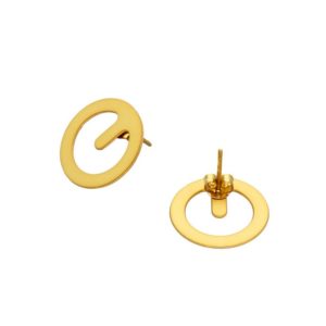 Set of earrings clip in brass golden finish