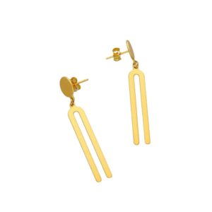 Set of earrings Diapason in brass golden finish